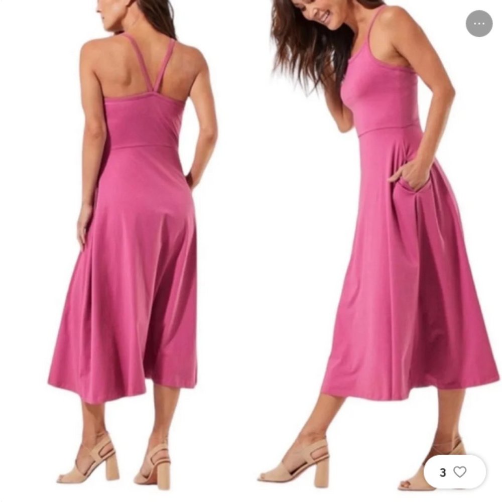 Pact Fit and Flare dress size large, mulberry, pockets.